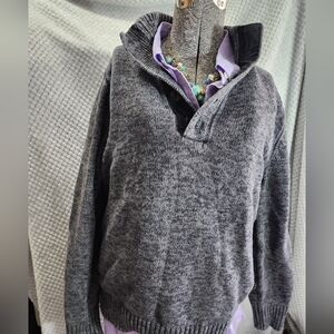 Converse Charcoal Zip-Up Men's Sweater